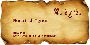 Murai Ágnes névjegykártya